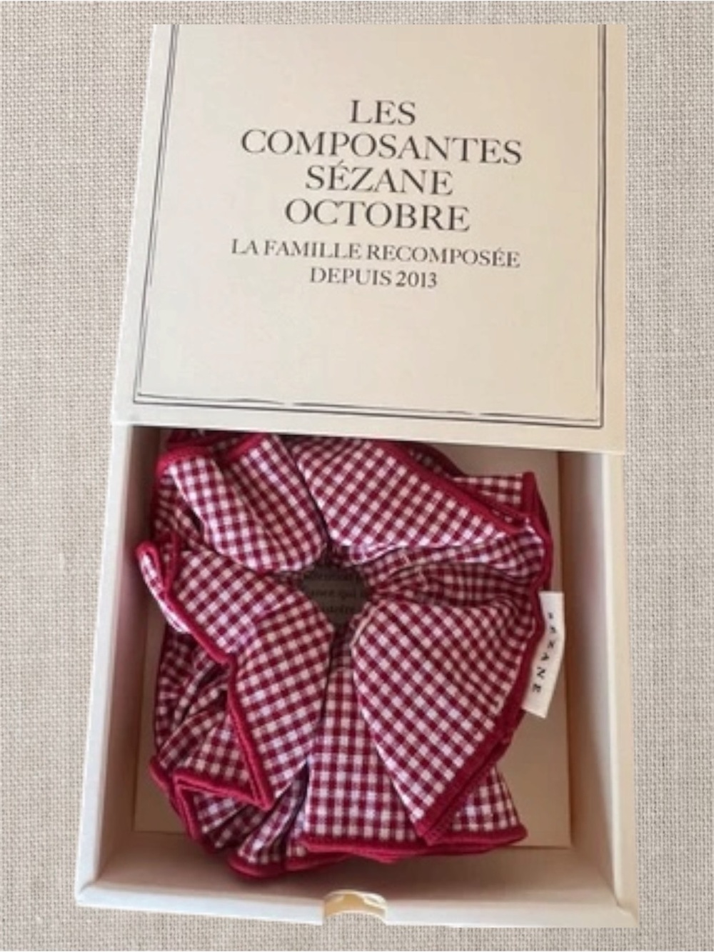Sézane Maxi Red Gingham Scrunchie NWT